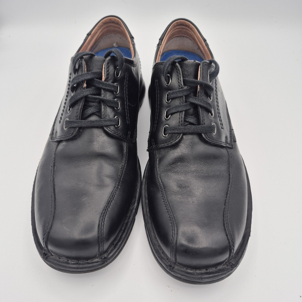 Clark's Men Black Leather Lace Up Oxford Comfort Dress Shoe 8.5 Dress Casual